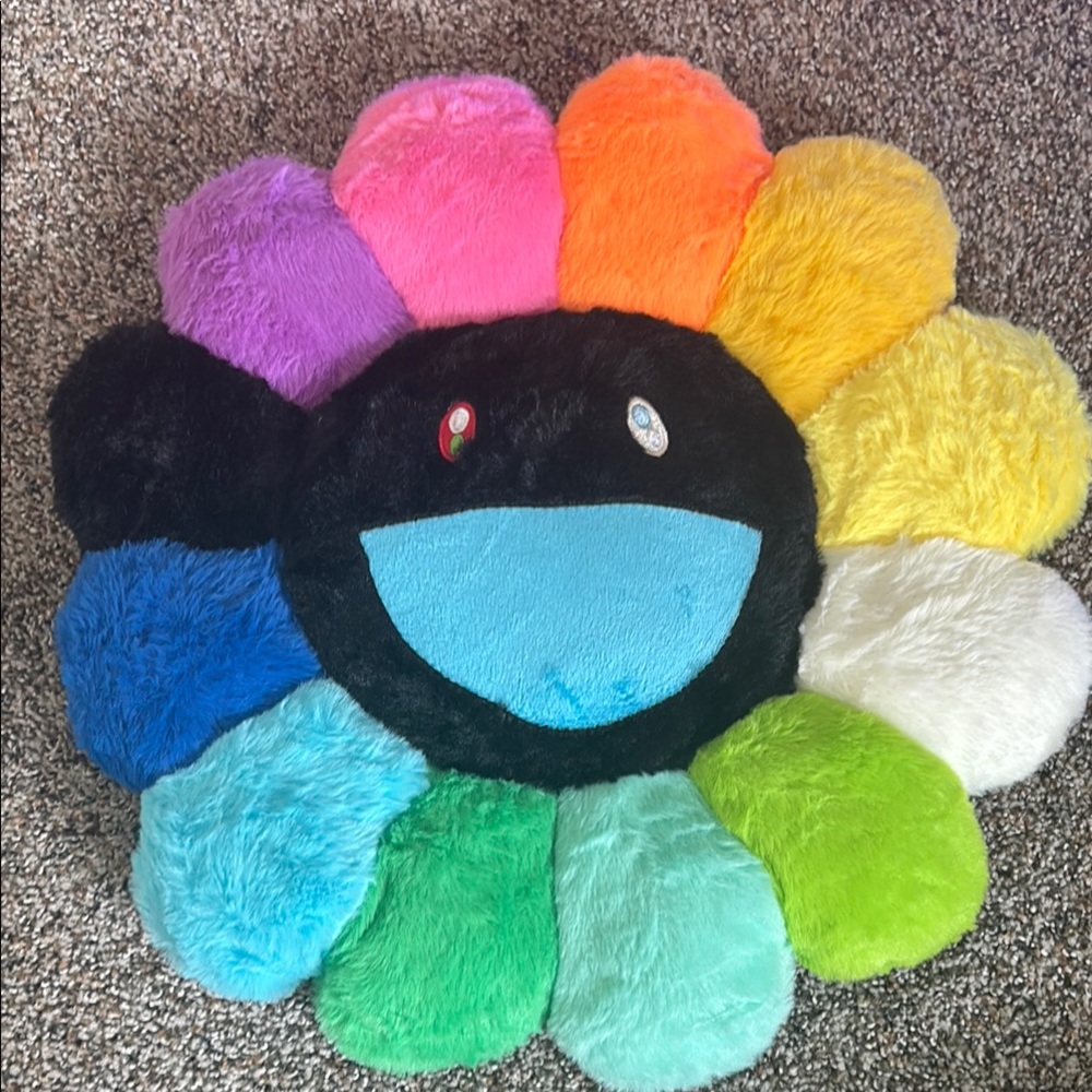 Takashi Murakami Rainbow Flower Plush Pillow